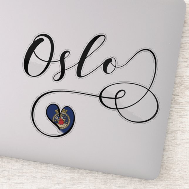Oslo Heart Flag Sticker (Detail)