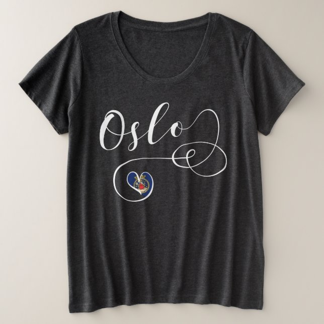 Oslo Heart Tee Shirt, Norway (Design Front)