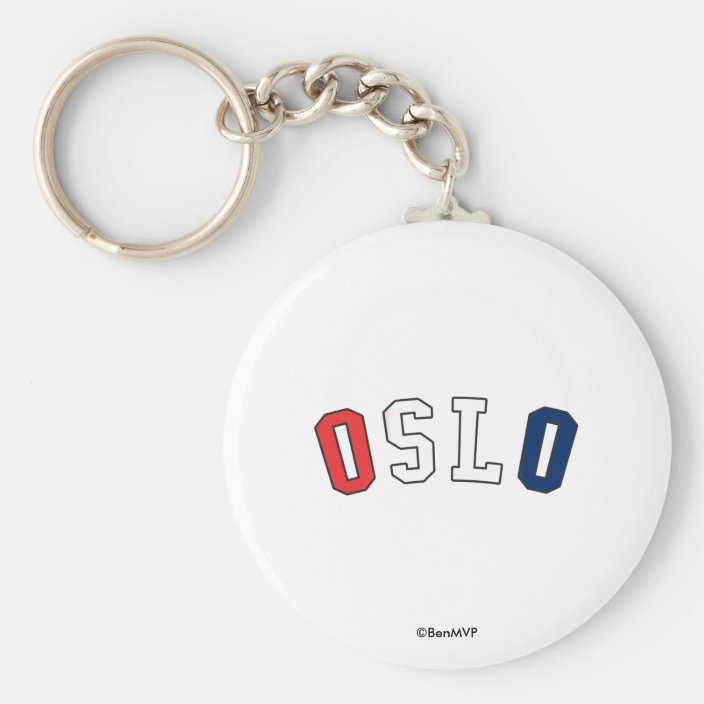 Oslo in Norway National Flag Colors Keychain