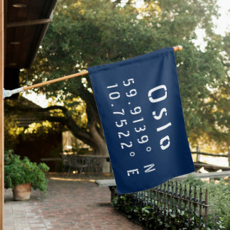 Oslo Latitude and Longitude House Flag