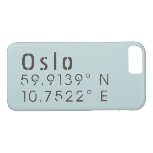 Oslo Latitude Longitude iPhone 87 Case