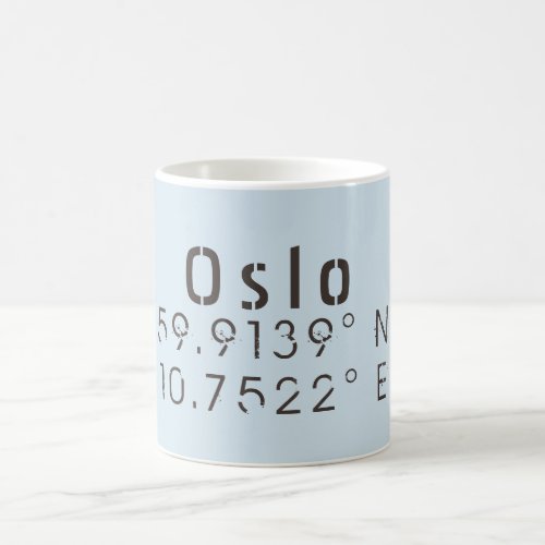 Oslo Latitude Longitude Coffee Mug