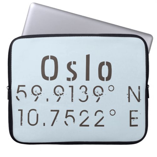 Oslo Latitude Longitude Laptop Sleeve