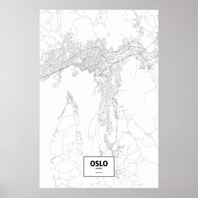 Oslo, Norway (black on white) Poster (Front)