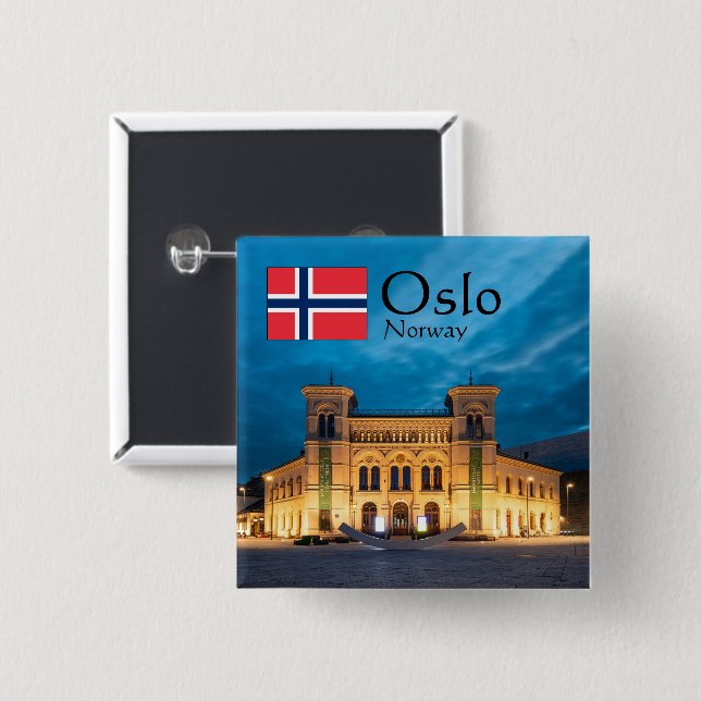 Oslo Norway Button (Front & Back)