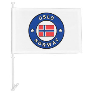 Oslo Norway Car Flag