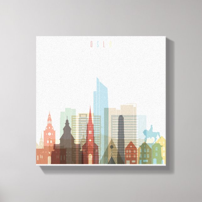 Oslo, Norway | City Skyline Canvas Print (Front)