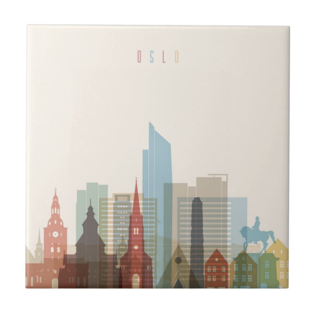 Oslo, Norway | City Skyline Ceramic Tile (Front)