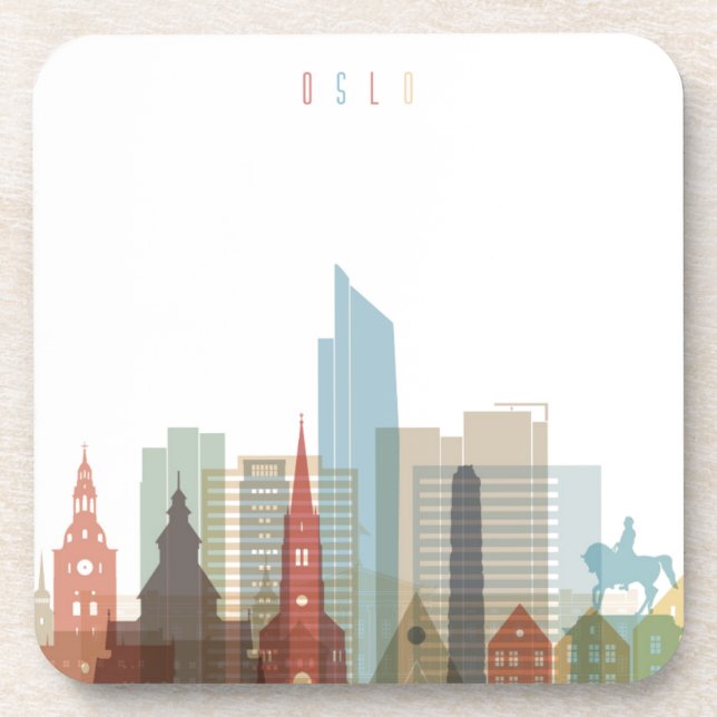 Oslo, Norway | City Skyline Drink Coaster (Front)