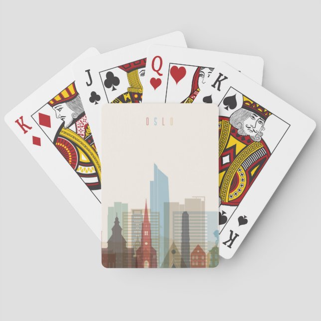 Oslo, Norway | City Skyline Poker Cards (Back)
