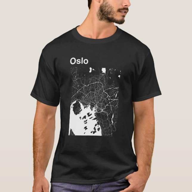 Oslo Norway Classic City Map Graphic T-Shirt (Front)