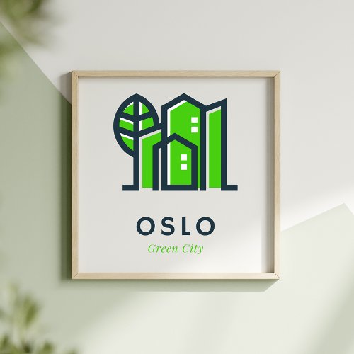 Oslo Norway Europe Sustainable Green City Poster