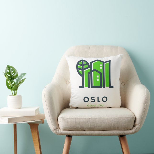 Oslo Norway Europe Sustainable Green City Throw Pillow (Chair)