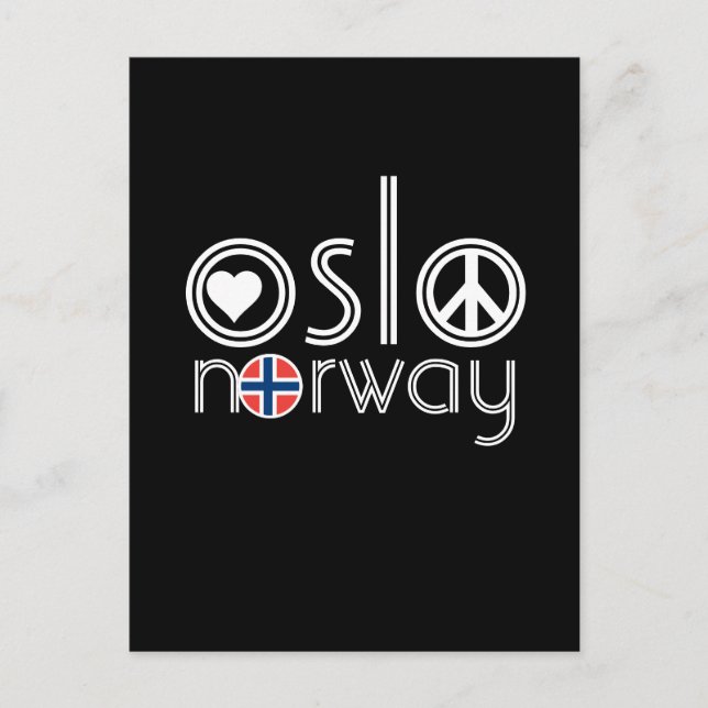Oslo Norway Love Peace Postcard 1 (Front)