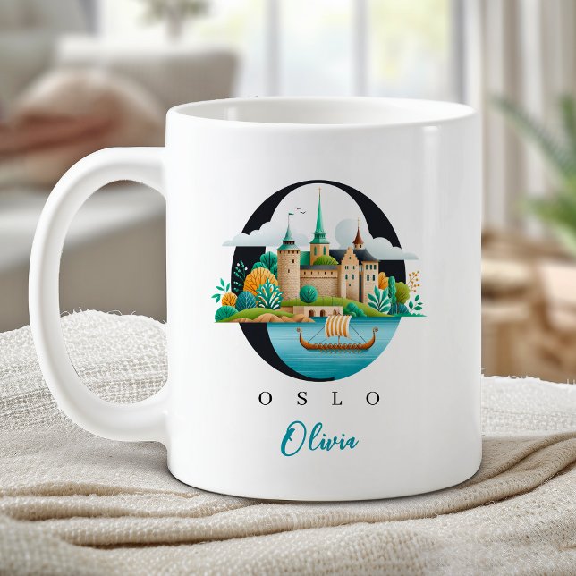 Oslo Norway Monogram Letter O Personalized Gift Coffee Mug (Oslo Norway Monogram Letter O Personalized Gift Coffee Mug)