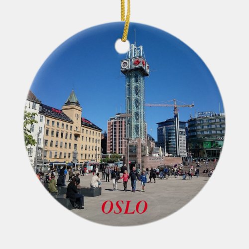 Oslo Norway Panorama Circle Ornament