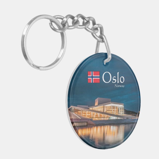 Oslo Norway Souvenir Keychain (Front Left)