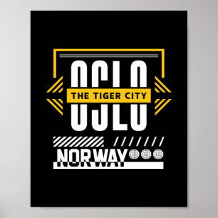 Oslo Norway-The Tiger City Modern Urban Typography Poster
