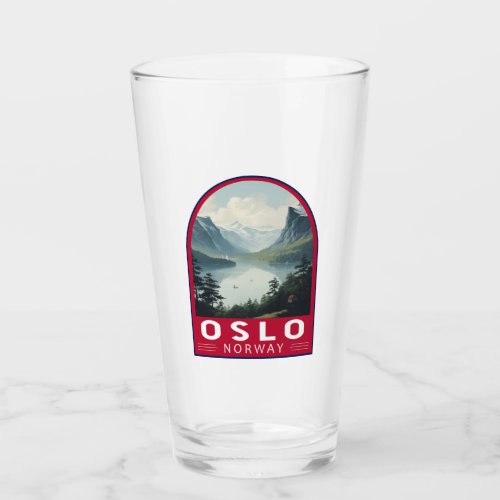 Oslo Norway Travel Art Vintage Glass