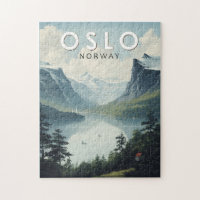Oslo Norway Travel Art Vintage