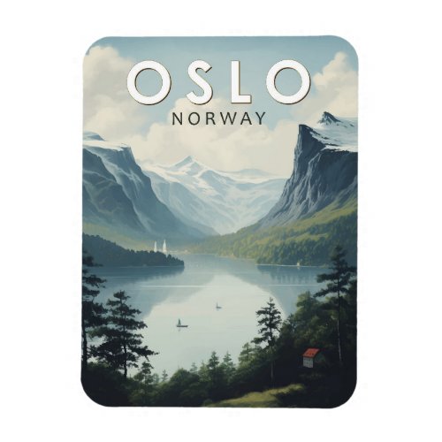 Oslo Norway Travel Art Vintage Magnet