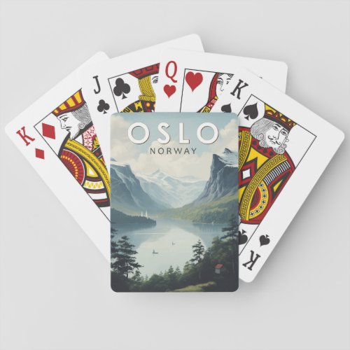 Oslo Norway Travel Art Vintage Playing Cards