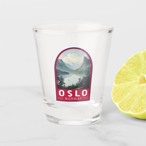 Oslo Norway Travel Art Vintage Shot Glass