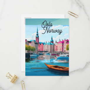 Oslo Norway Travel Postcard Art, Oslo Postcard, No