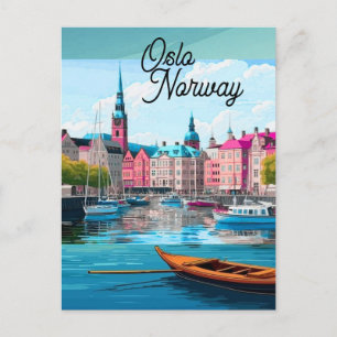 Oslo Norway Travel Postcard Art, Oslo Postcard, No