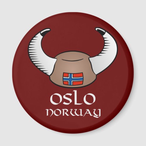 Oslo Norway Viking Hat Magnet