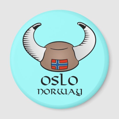 Oslo Norway Viking Hat Magnet