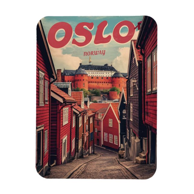 Oslo Norway vintage souvenirs and gifts Magnet (Vertical)