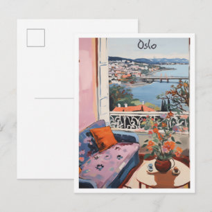 Oslo Norway Vintage Travel Art Postcard