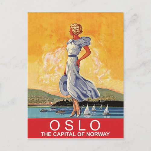 Oslo the capital of Norway vintage travel Postcard