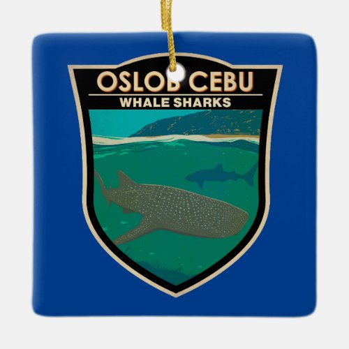 Oslob Cebu Philippines Whale Shark Travel Vintage Ceramic Ornament