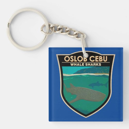 Oslob Cebu Philippines Whale Shark Travel Vintage Keychain
