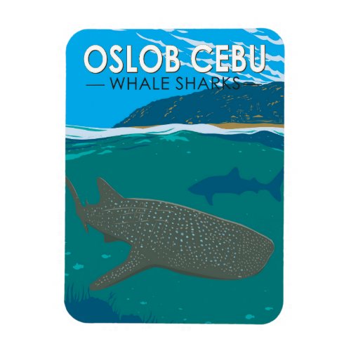 Oslob Cebu Philippines Whale Shark Travel Vintage Magnet