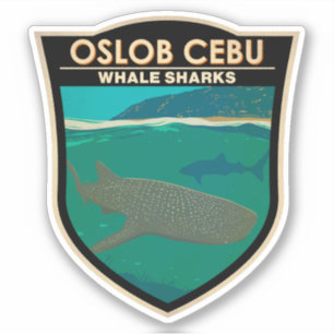 Oslob Cebu Philippines Whale Shark Travel Vintage Sticker
