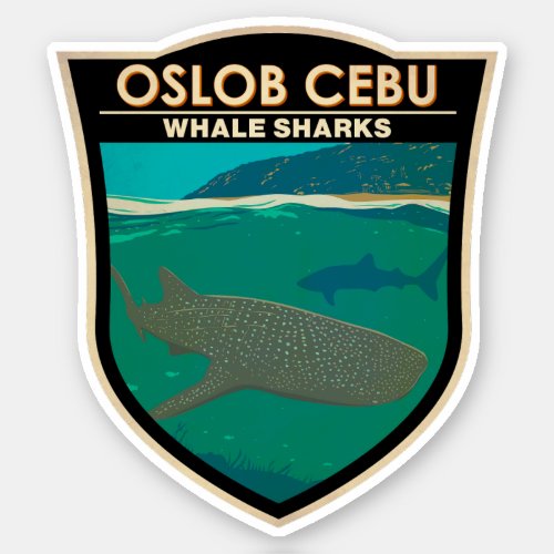 Oslob Cebu Philippines Whale Shark Travel Vintage Sticker