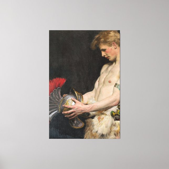 Osmar Schindler Germanic Warrior with Helmet (1902 Canvas Print (Front)