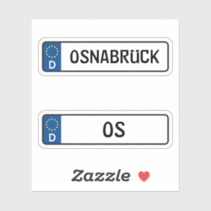 Osnabruck kennzeichen, German Car License Plate Sticker