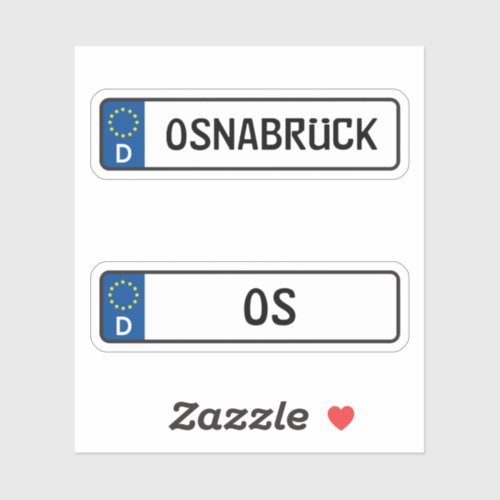 Osnabruck kennzeichen German Car License Plate Sticker