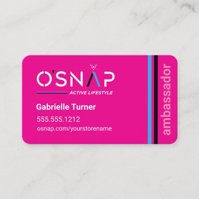 O'Snap Magenta Rectangle Business Card (Front)