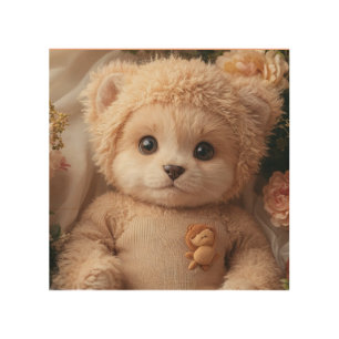 Oso de peluche wood wall art