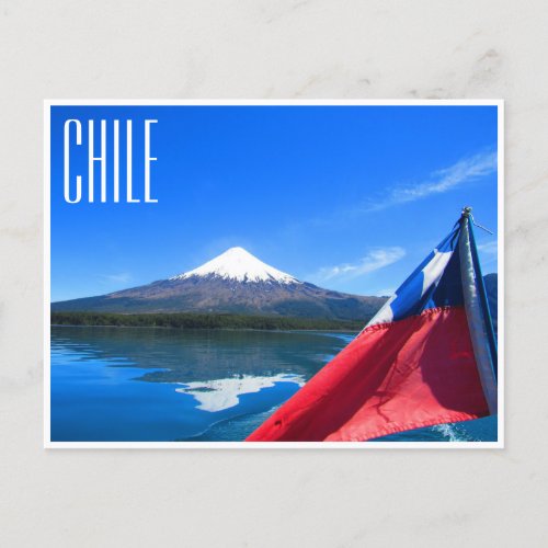 osorno flag chile postcard