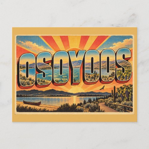 Osoyoos BC Lake Desert Shrub-Steppe Art Postcard