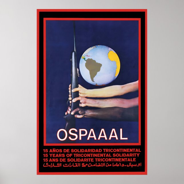OSPAAAL Poster 15 years of solidarity on three (Front)