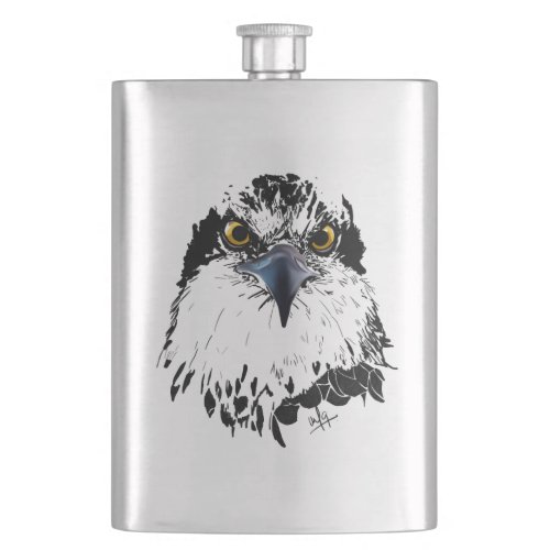 Osprey Black and White Piercing Eyes Flask