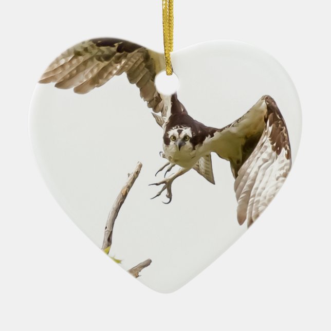 Osprey Coming At You Ceramic Ornament (Front)