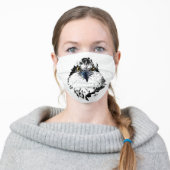 Osprey Drawing Black and White Piercing Eyes Adult Cloth Face Mask (Worn)